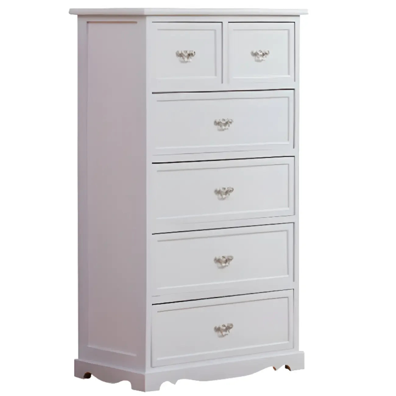Commode élégante en bois blanc à 7 tiroirs avec poignée en métal