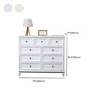 Commode élégante en bois blanc à 9 tiroirs avec poignée en métal