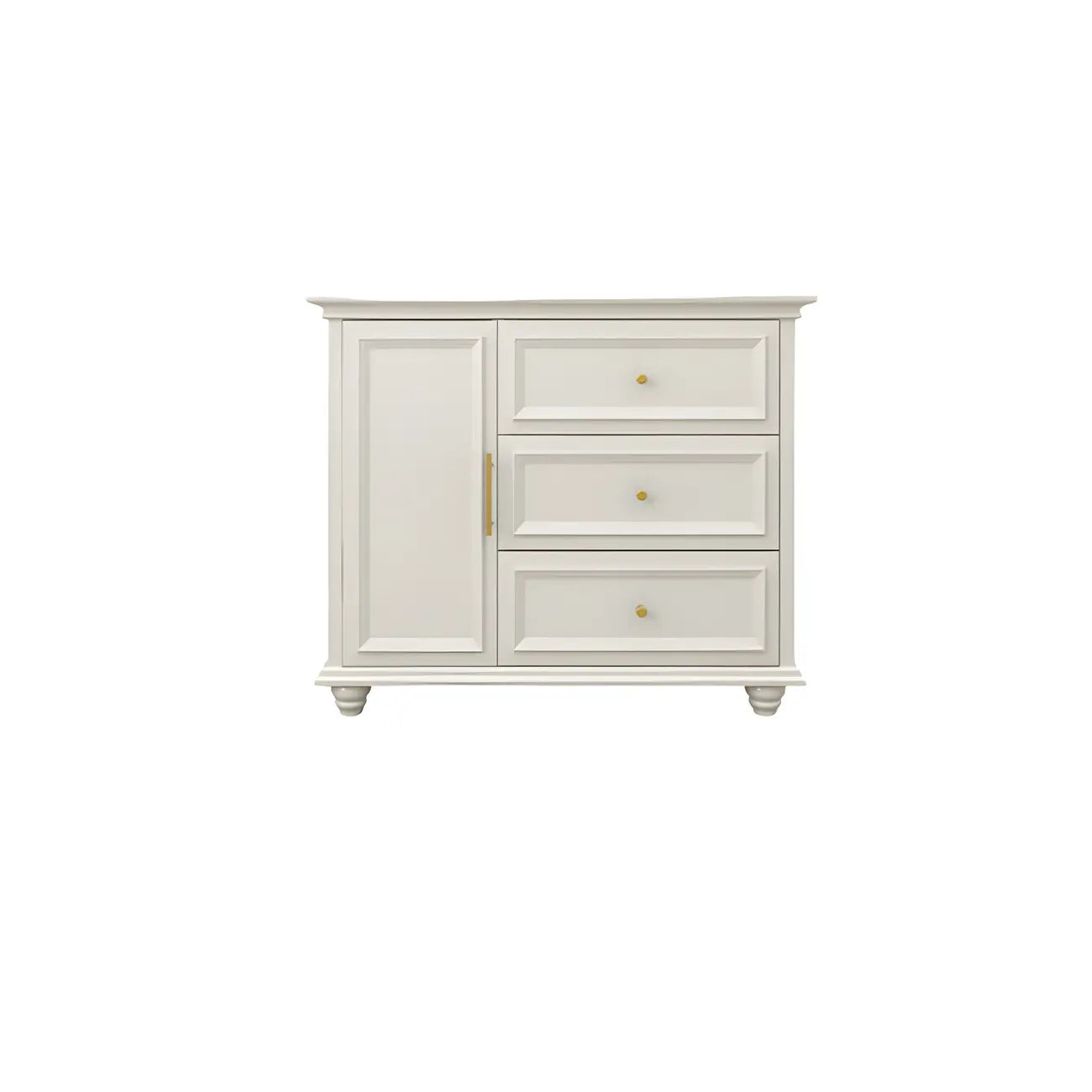 Buffet contemporain en bois blanc à 3 tiroirs
