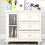 Buffet contemporain en bois blanc à 3 tiroirs