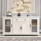 Buffet contemporain en bois blanc à 3 tiroirs