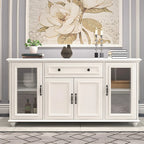 Buffet contemporain en bois blanc à 3 tiroirs