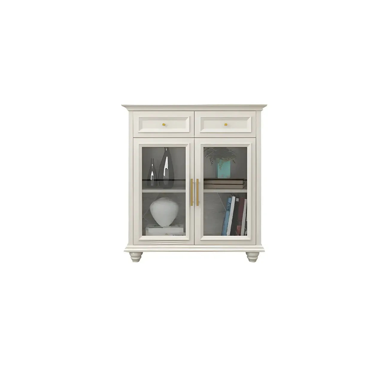 Buffet contemporain en bois blanc à 3 tiroirs