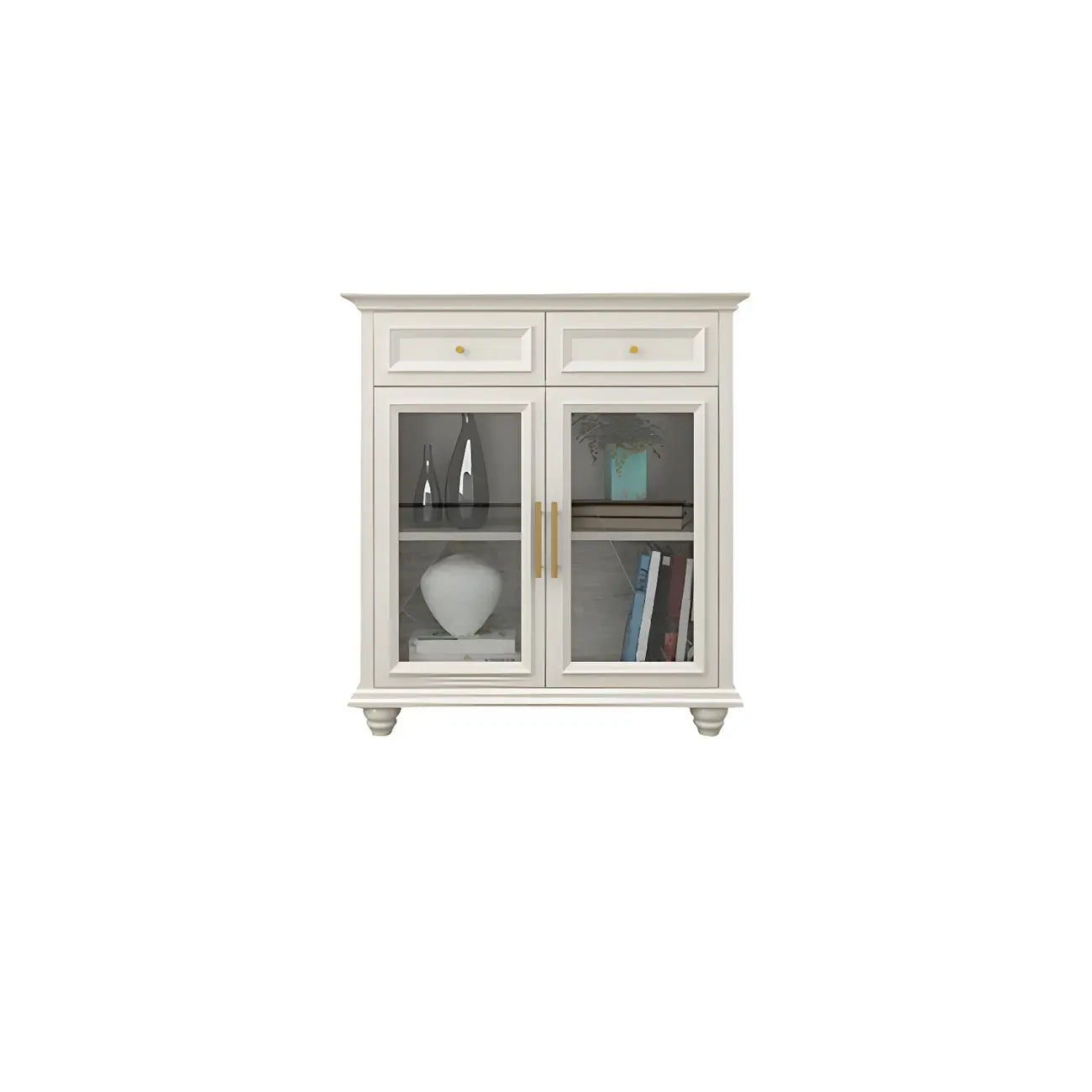 Buffet contemporain en bois blanc à 3 tiroirs