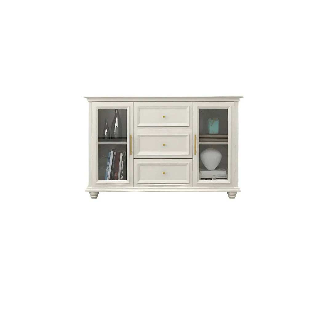 Buffet contemporain en bois blanc à 3 tiroirs