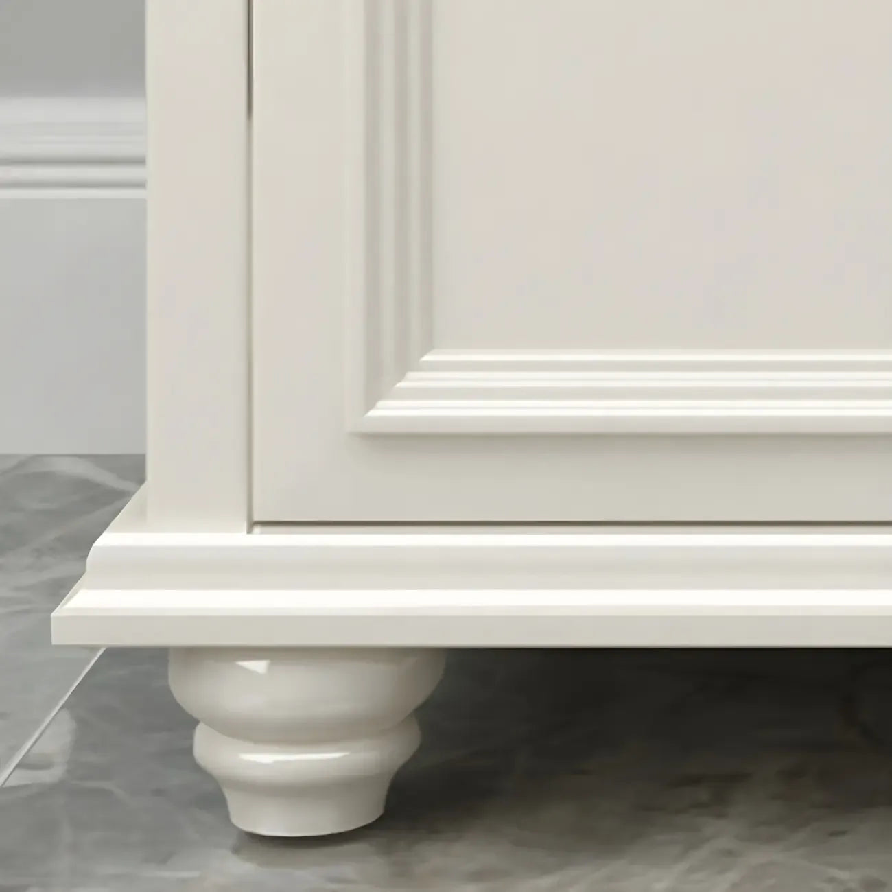 Buffet contemporain en bois blanc à 3 tiroirs