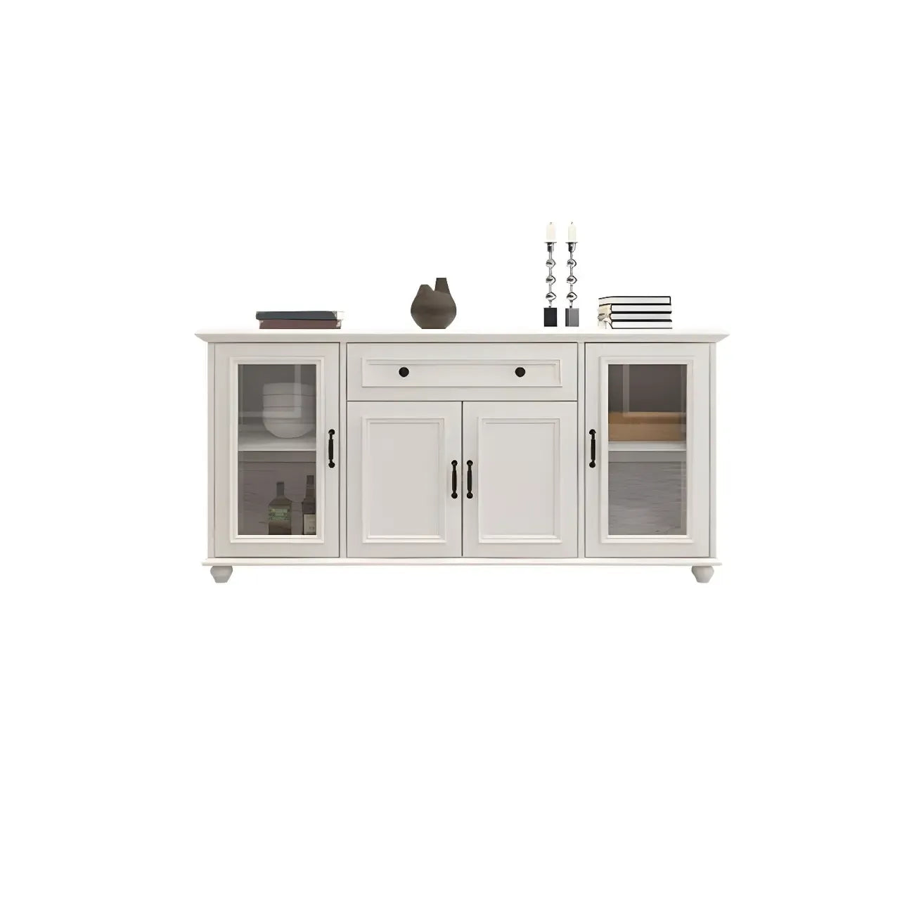 Buffet contemporain en bois blanc à 3 tiroirs