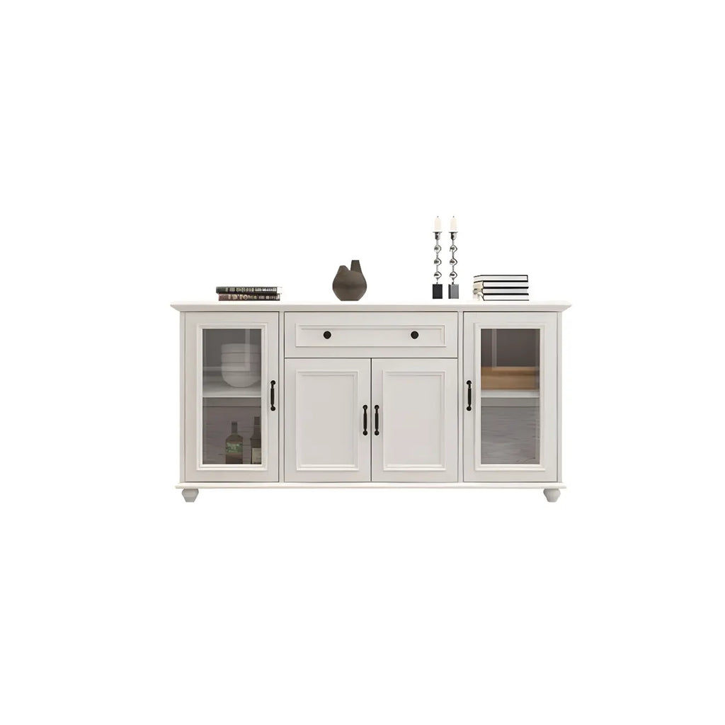 Buffet contemporain en bois blanc à 3 tiroirs