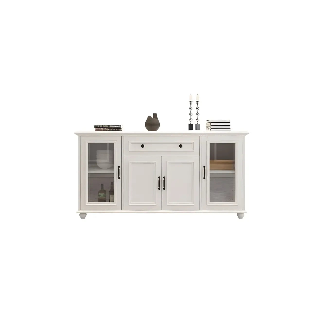 Buffet contemporain en bois blanc à 3 tiroirs