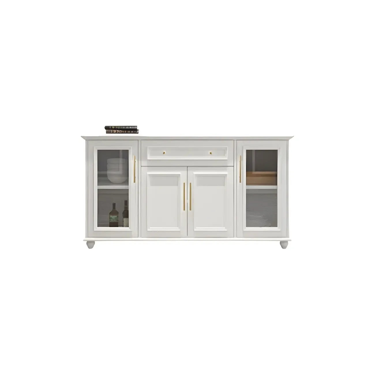 Buffet contemporain en bois blanc à 3 tiroirs