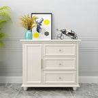 Buffet contemporain en bois blanc à 3 tiroirs