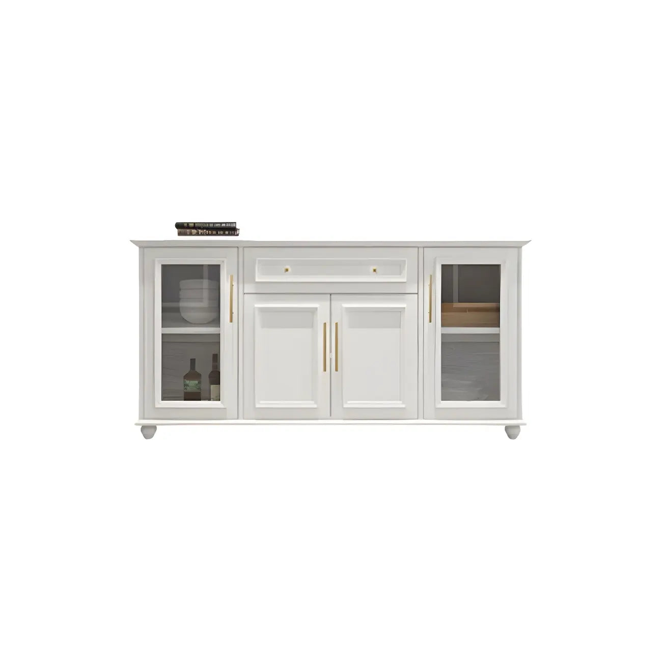 Buffet contemporain en bois blanc à 3 tiroirs