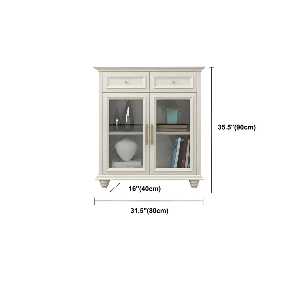 Buffet contemporain en bois blanc à 3 tiroirs