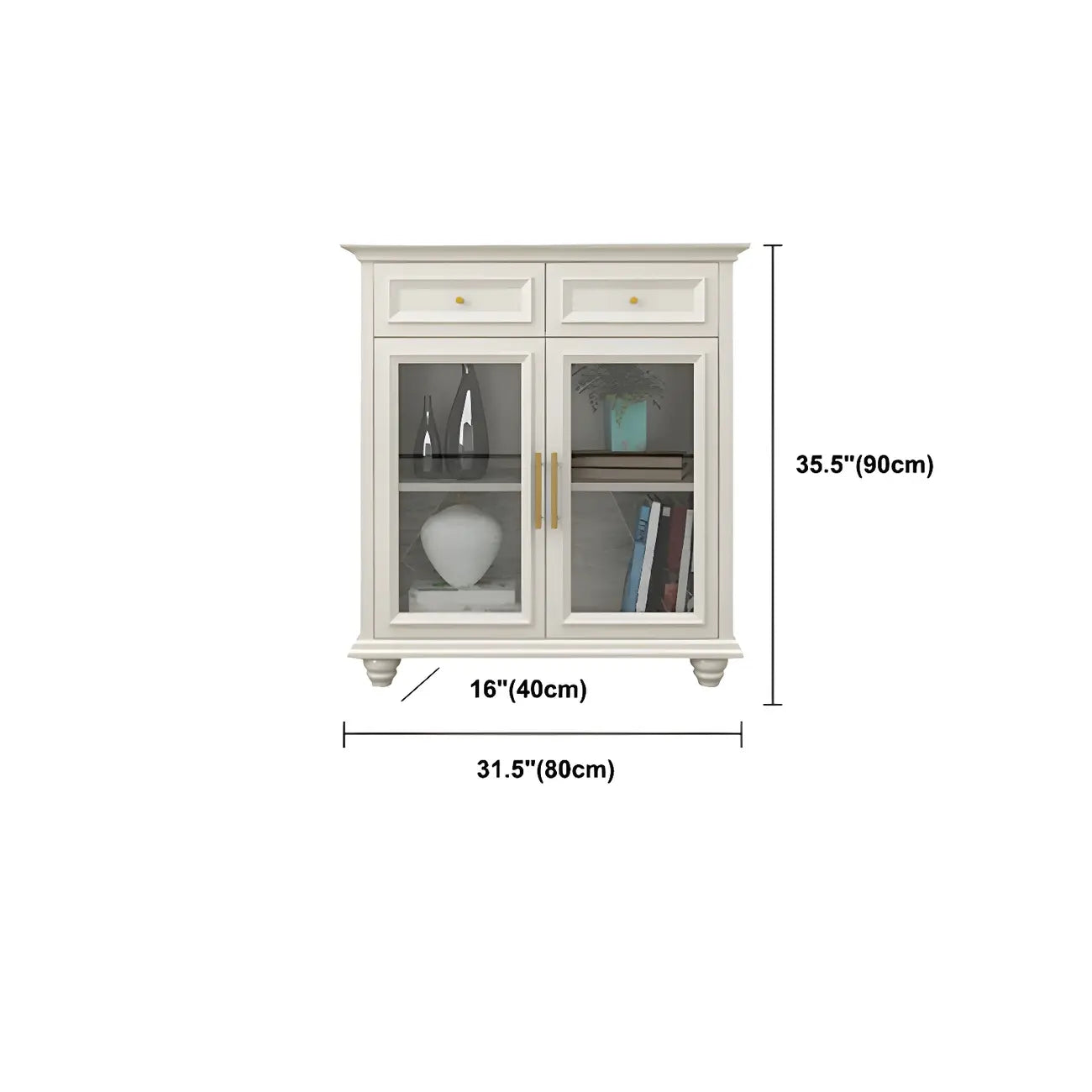 Buffet contemporain en bois blanc à 3 tiroirs