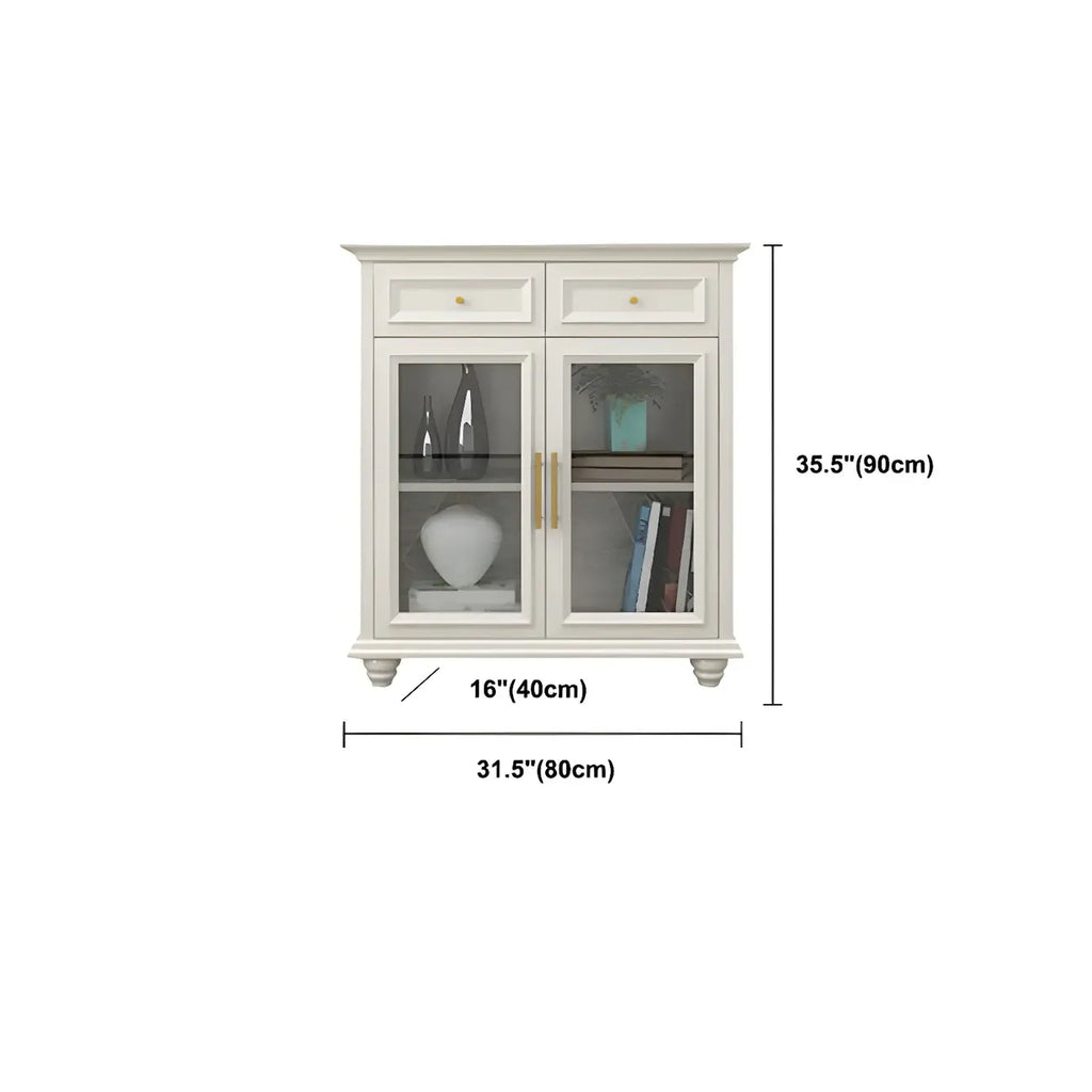 Buffet contemporain en bois blanc à 3 tiroirs