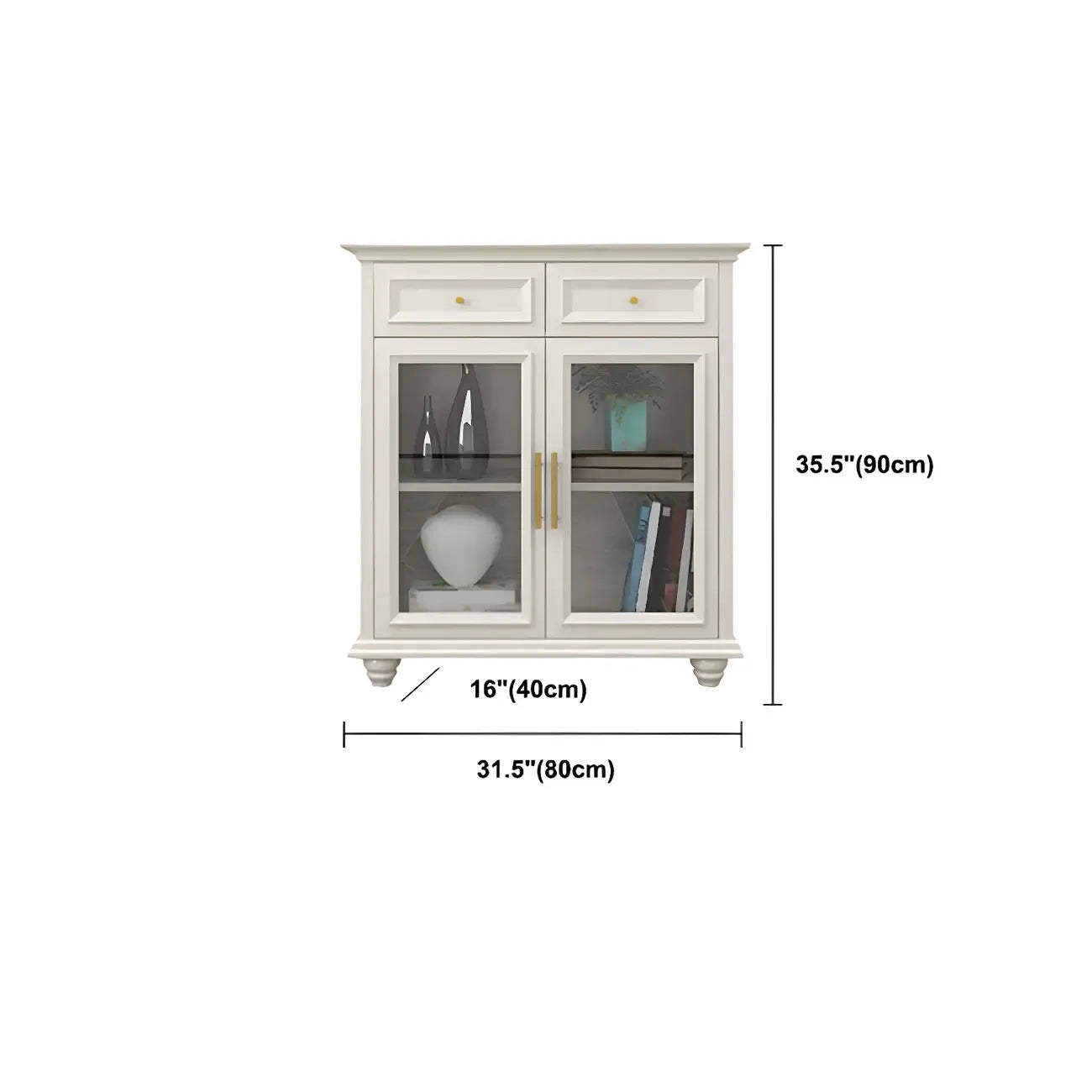 Buffet contemporain en bois blanc à 3 tiroirs