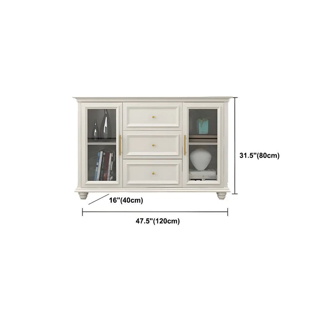 Buffet contemporain en bois blanc à 3 tiroirs