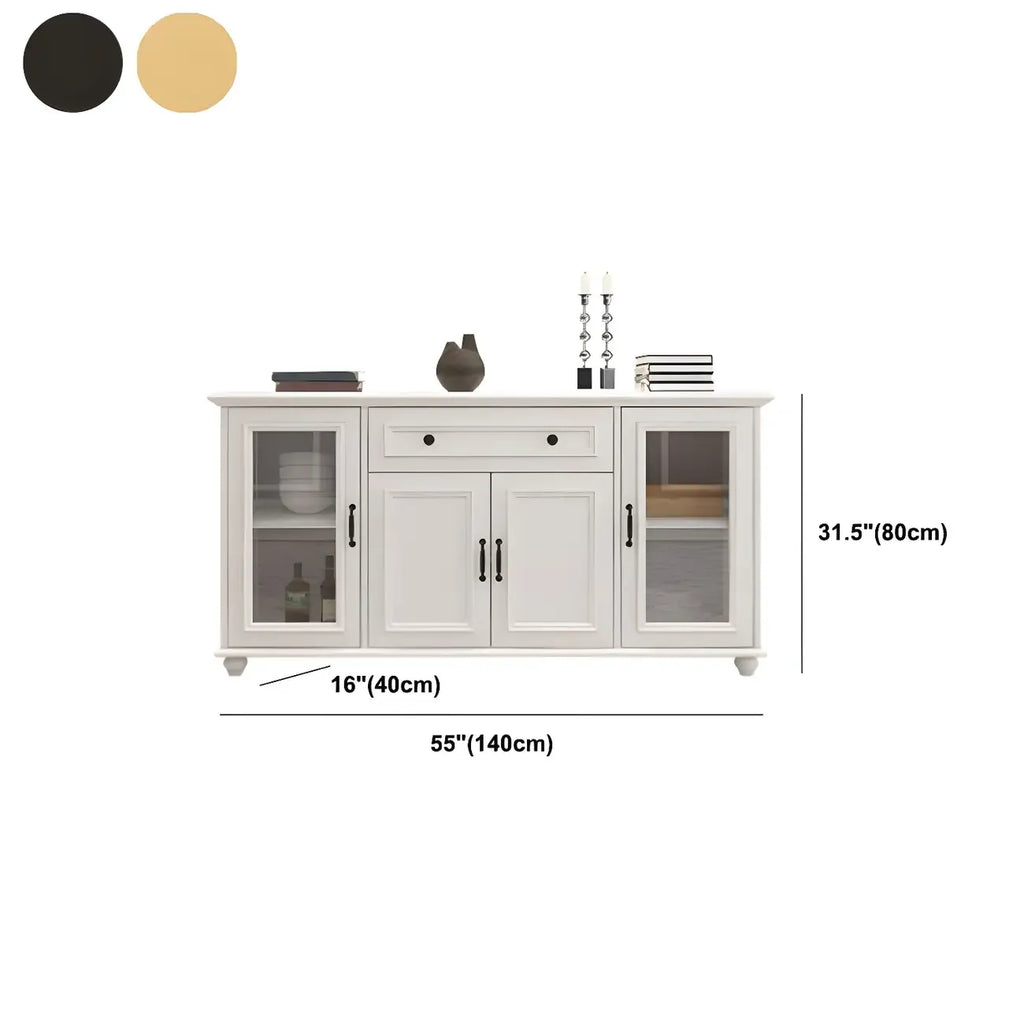 Buffet contemporain en bois blanc à 3 tiroirs