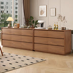Commode console cubique en bois brun à 8 tiroirs