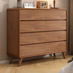 Commode console cubique en bois brun à 8 tiroirs