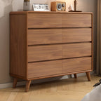 Commode console cubique en bois brun à 8 tiroirs