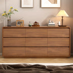 Commode console cubique en bois brun à 8 tiroirs