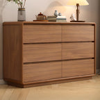 Commode console cubique en bois brun à 8 tiroirs