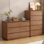 Commode console cubique en bois brun à 8 tiroirs