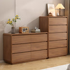 Commode console cubique en bois brun à 8 tiroirs