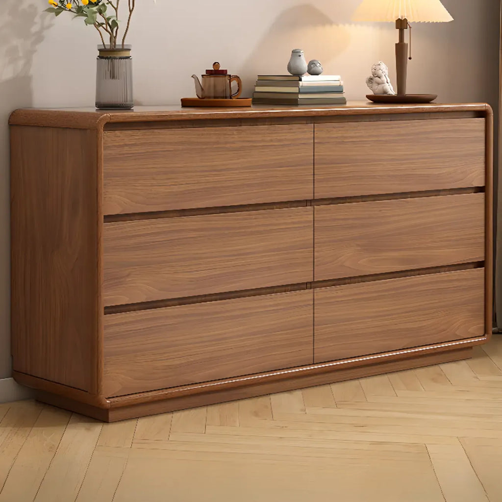 Commode console cubique en bois brun à 8 tiroirs