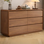 Commode console cubique en bois brun à 8 tiroirs