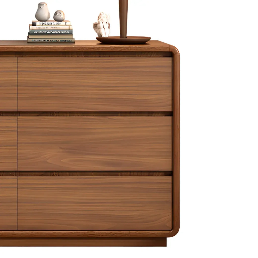 Commode console cubique en bois brun à 8 tiroirs