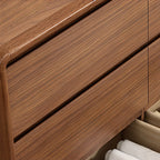 Commode console cubique en bois brun à 8 tiroirs