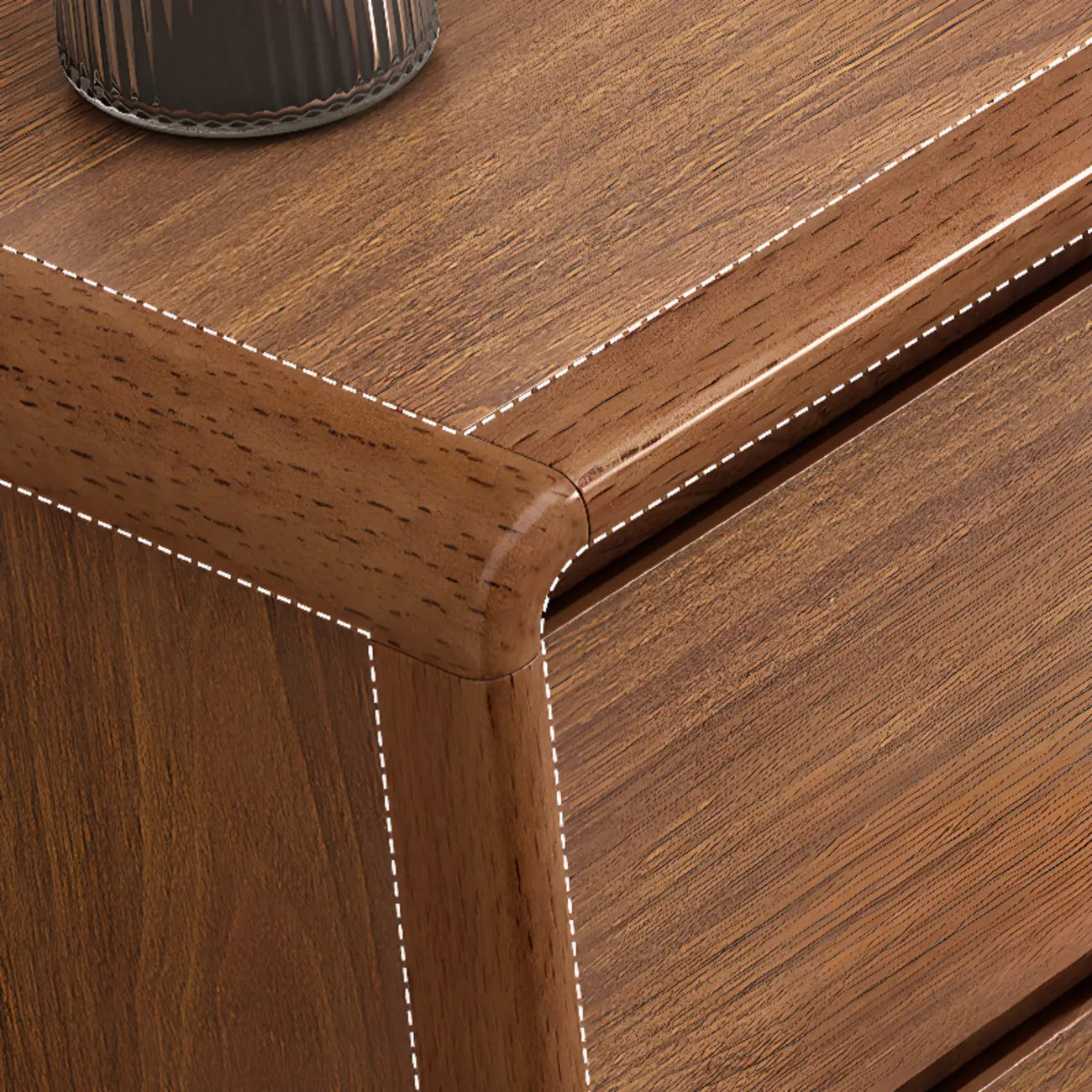 Commode console cubique en bois brun à 8 tiroirs
