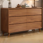 Commode console cubique en bois brun à 8 tiroirs
