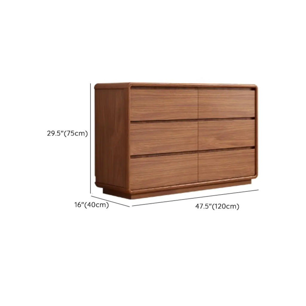 Commode console cubique en bois brun à 8 tiroirs