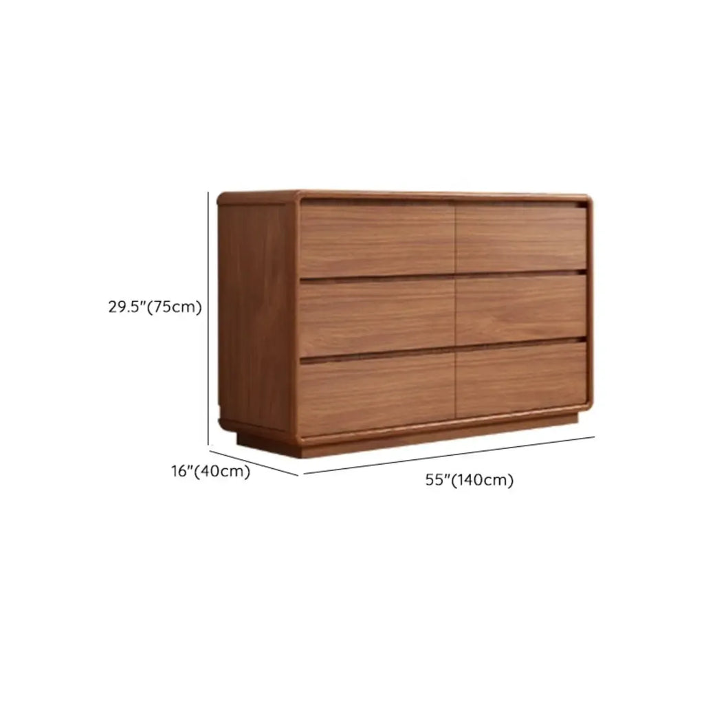 Commode console cubique en bois brun à 8 tiroirs