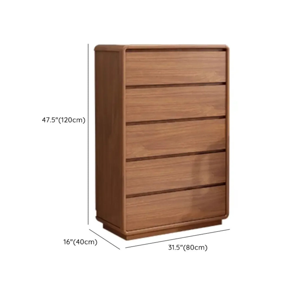 Commode console cubique en bois brun à 8 tiroirs