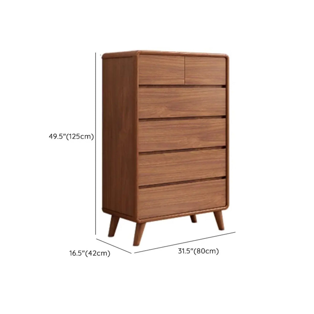 Commode console cubique en bois brun à 8 tiroirs