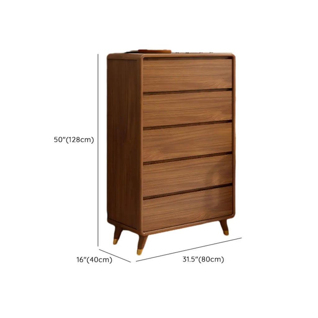 Commode console cubique en bois brun à 8 tiroirs