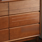 Commode double en bois brun rustique moyen, format horizontal