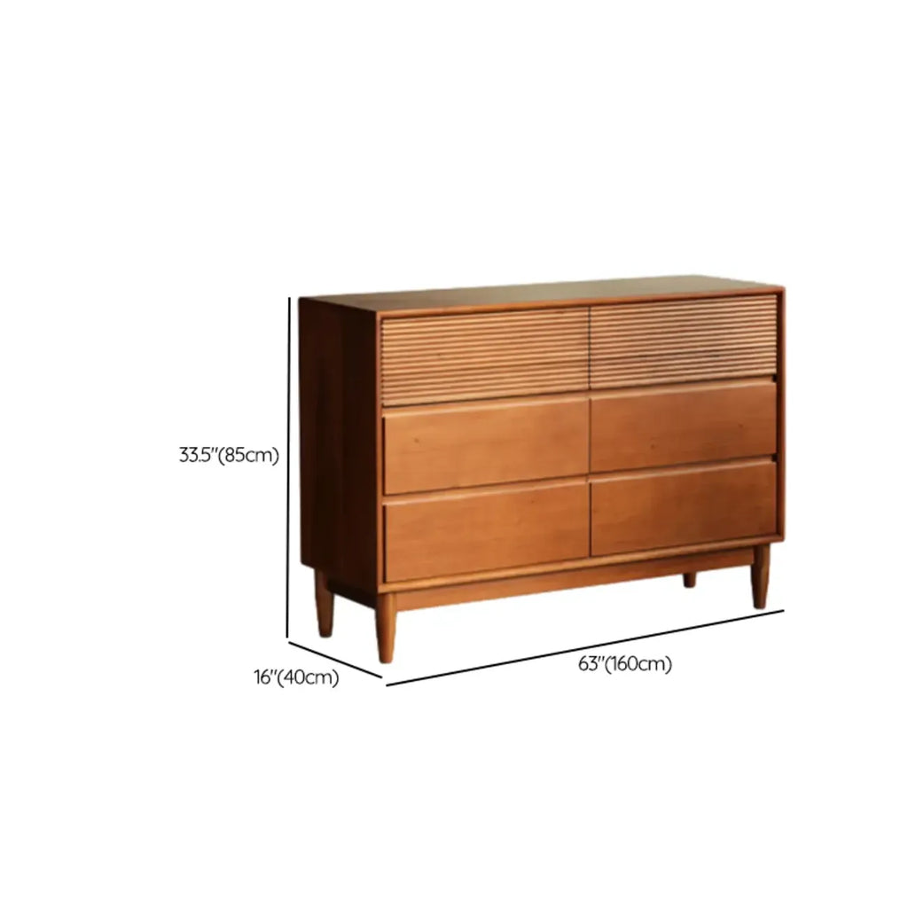 Commode double en bois brun rustique moyen, format horizontal