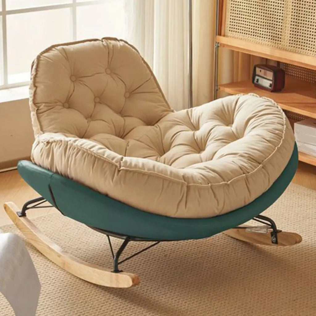 Fauteuil à bascule confortable en flanelle à large assise pour l'intérieur