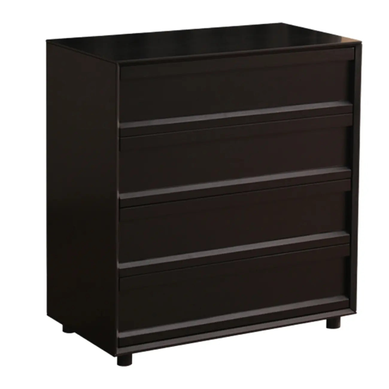 Commode industrielle en bois avec tiroirs et rail en métal lisse