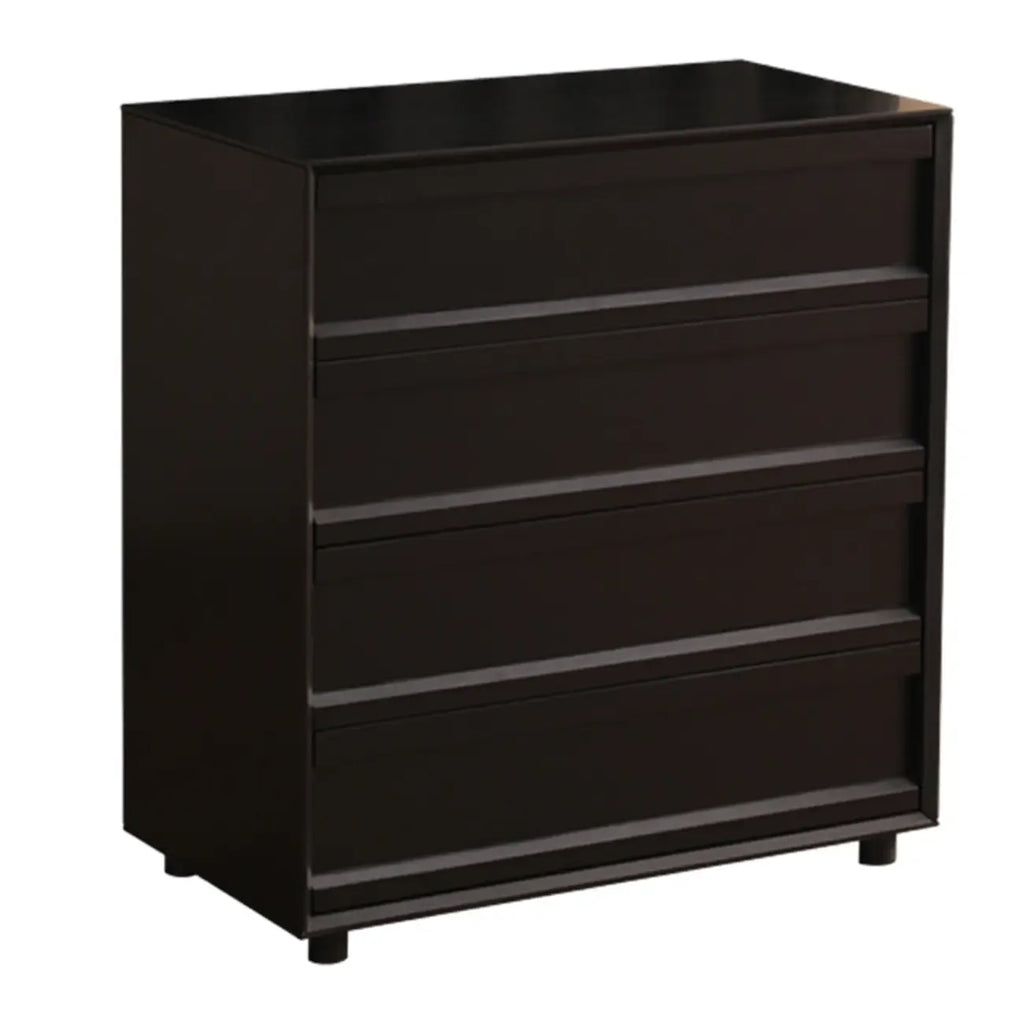 Commode industrielle en bois avec tiroirs et rail en métal lisse