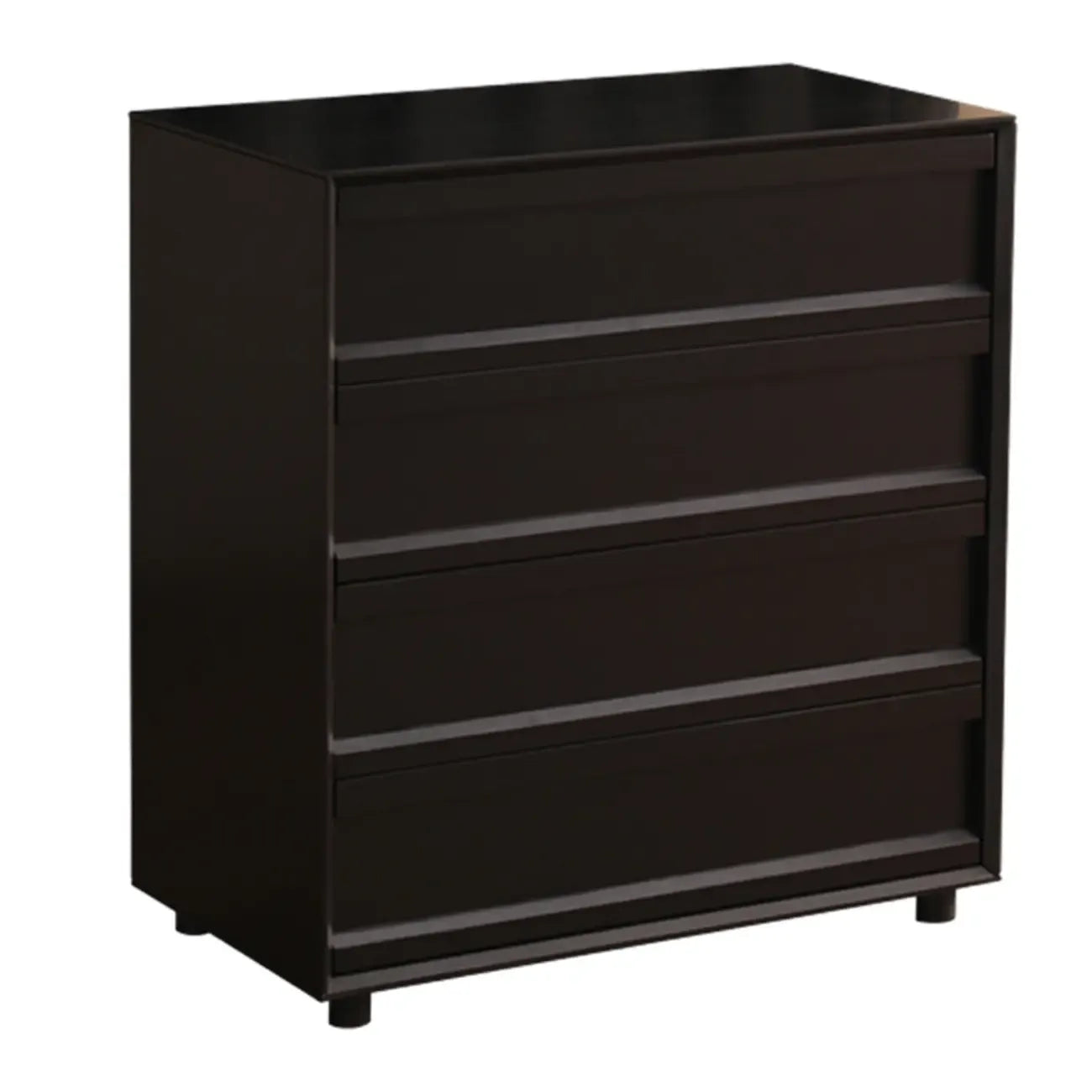 Commode industrielle en bois avec tiroirs et rail en métal lisse