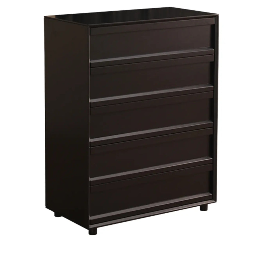 Commode industrielle en bois avec tiroirs et rail en métal lisse