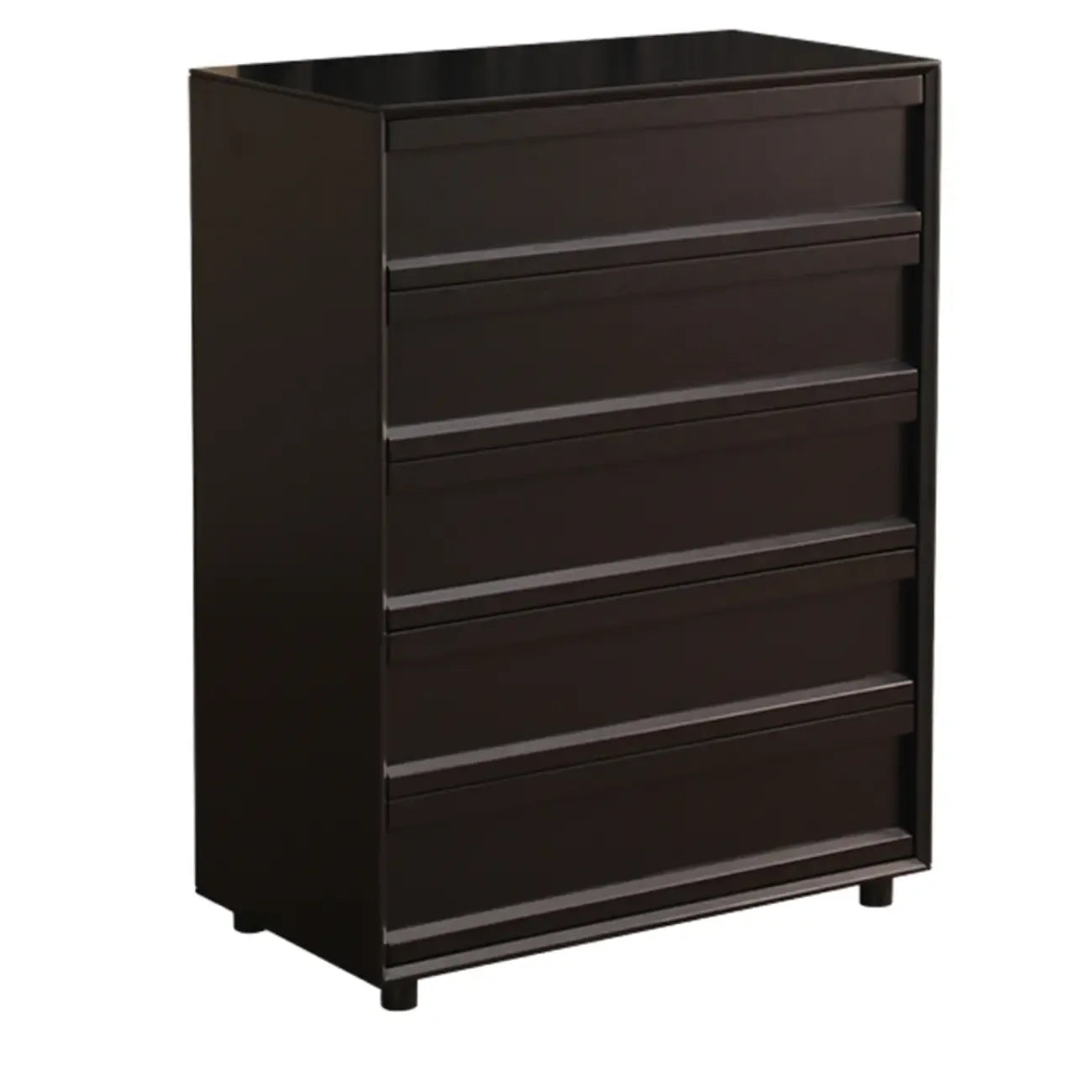 Commode industrielle en bois avec tiroirs et rail en métal lisse