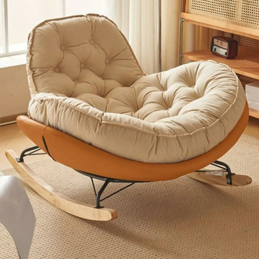 Fauteuil à bascule confortable en flanelle à large assise pour l'intérieur
