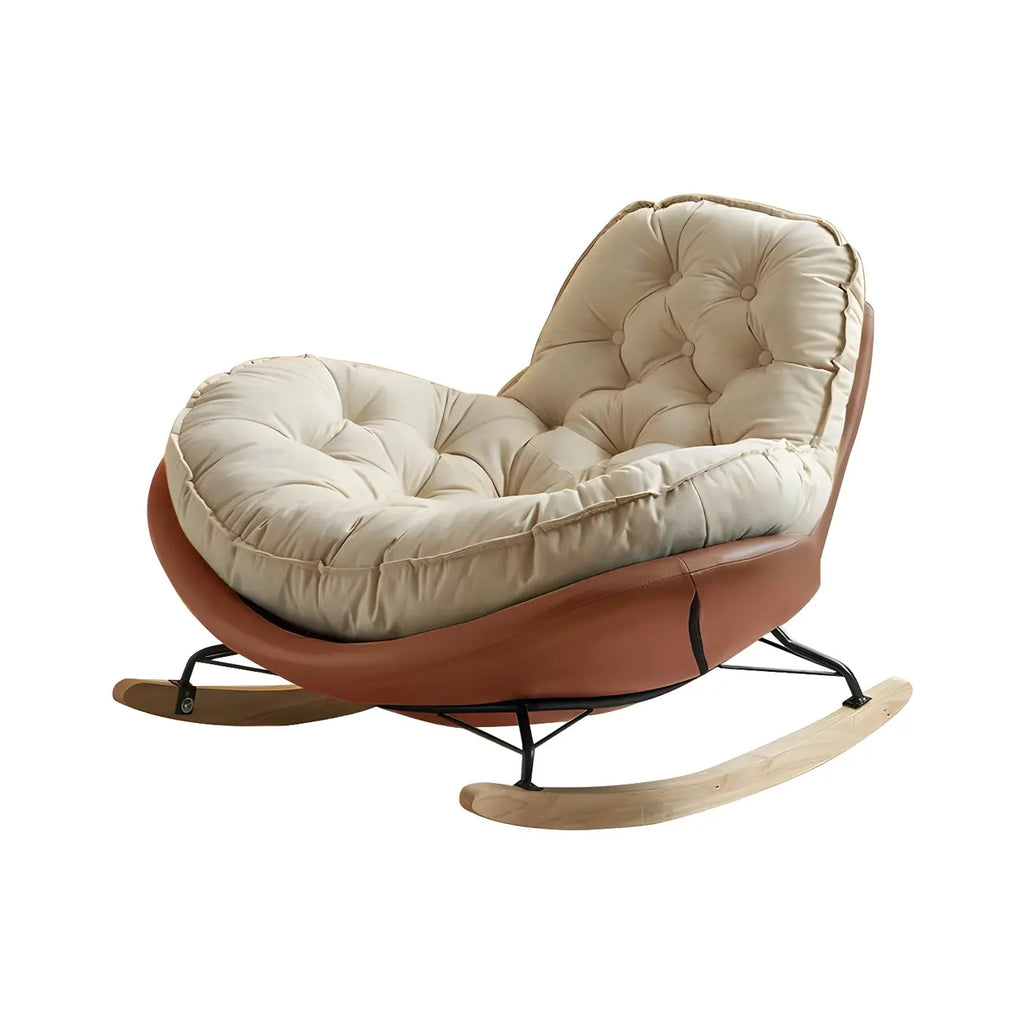 Fauteuil à bascule confortable en flanelle à large assise pour l'intérieur